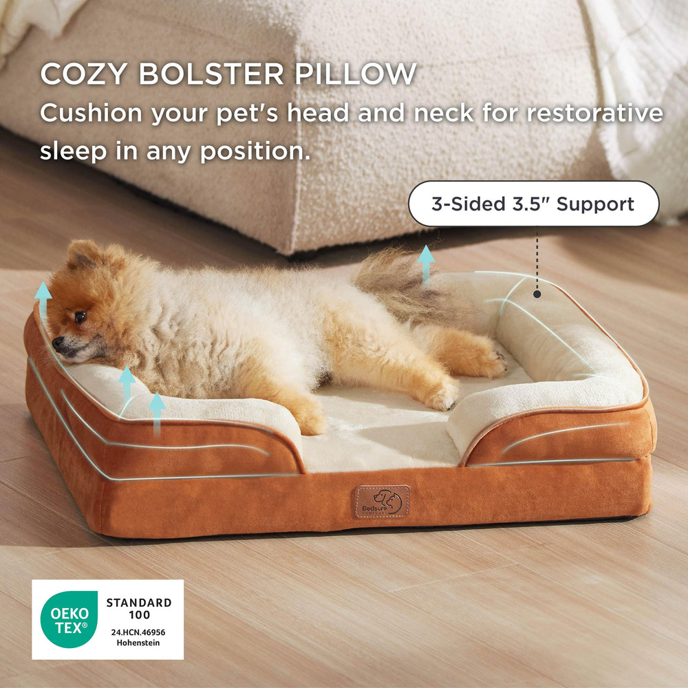 Bedsure removable machine-washable cover on Ember Clay bed for easy cleaning