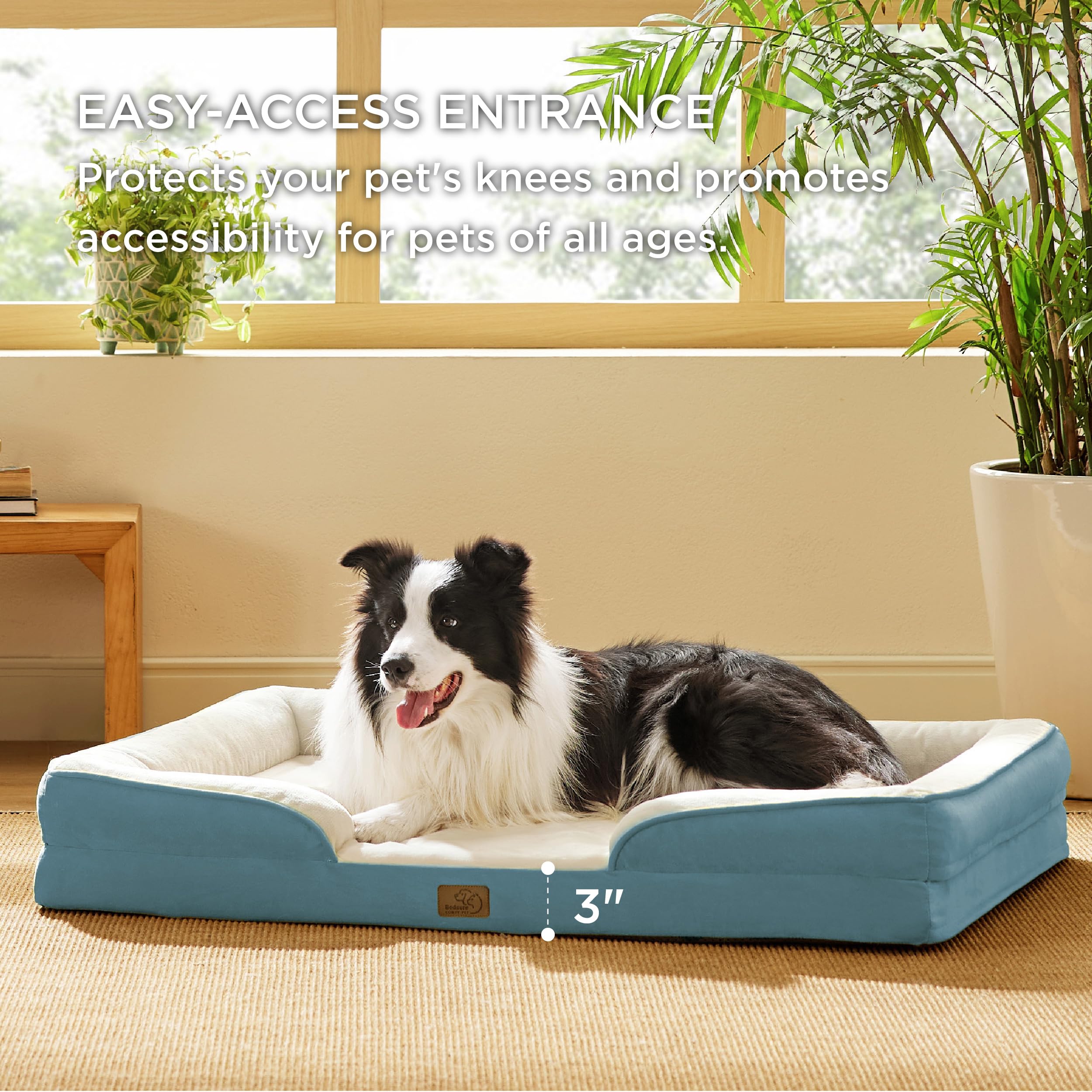 Bedsure removable washable cover dog bed close-up illustrating quick cleanup.