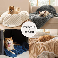 Bedsure reversible blanket two textures and colors offer versatile styling options.