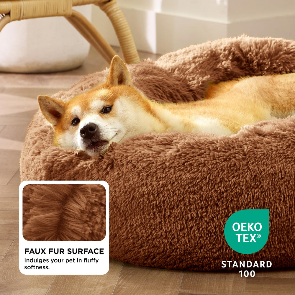 Bedsure round bed non-slip base stays secure on any floor.
