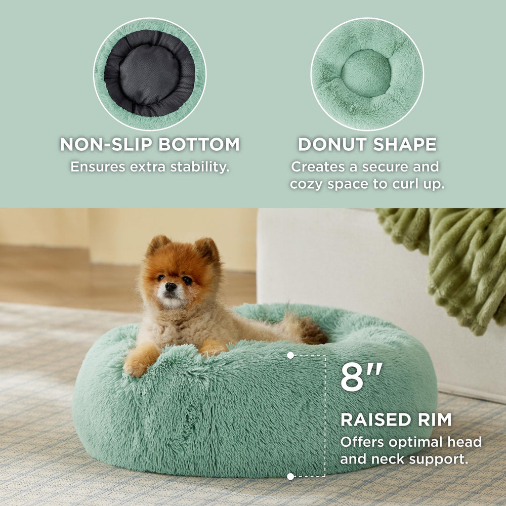 Bedsure round pet bed with plush faux fur creates a luxurious lounging retreat for pets