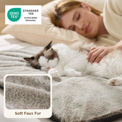 Bedsure self-warming cat bed faux fur texture close-up emphasizes comfort