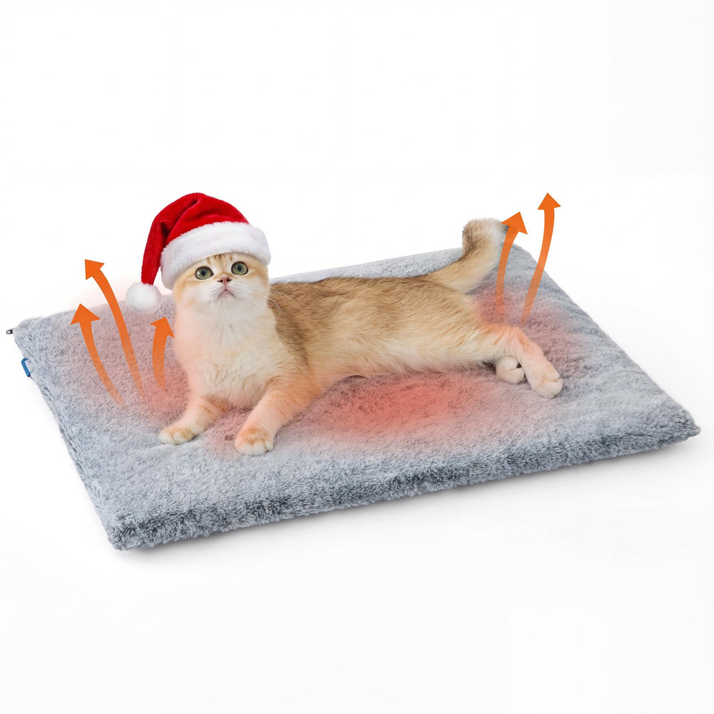 Bedsure self-warming cat bed plush cover closeup highlights ultra-soft faux fur warmth.