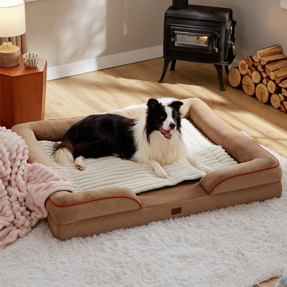 Bedsure self-warming dog bed white—clean, bright addition to any resting space.