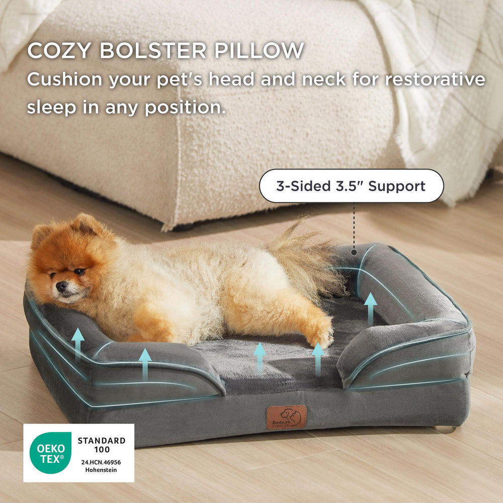 Bedsure small orthopedic dog bed lowered entrance enhances pet accessibility and knee comfort