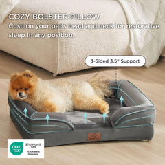 Bedsure small orthopedic dog bed lowered entrance enhances pet accessibility and knee comfort