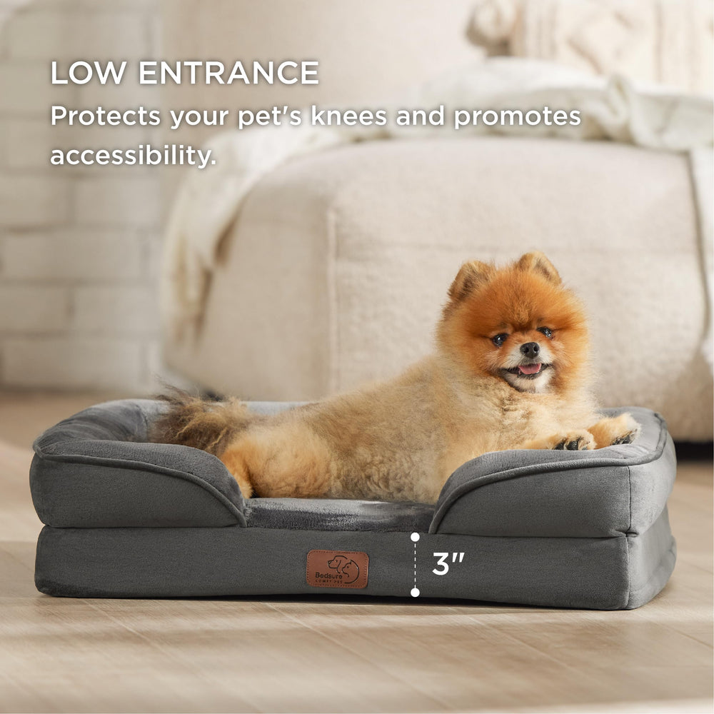 Bedsure small orthopedic dog bed waterproof liner protects foam from spills and accidents