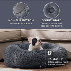 Bedsure fluffy faux fur dog bed highlighting plush comfort for naps.