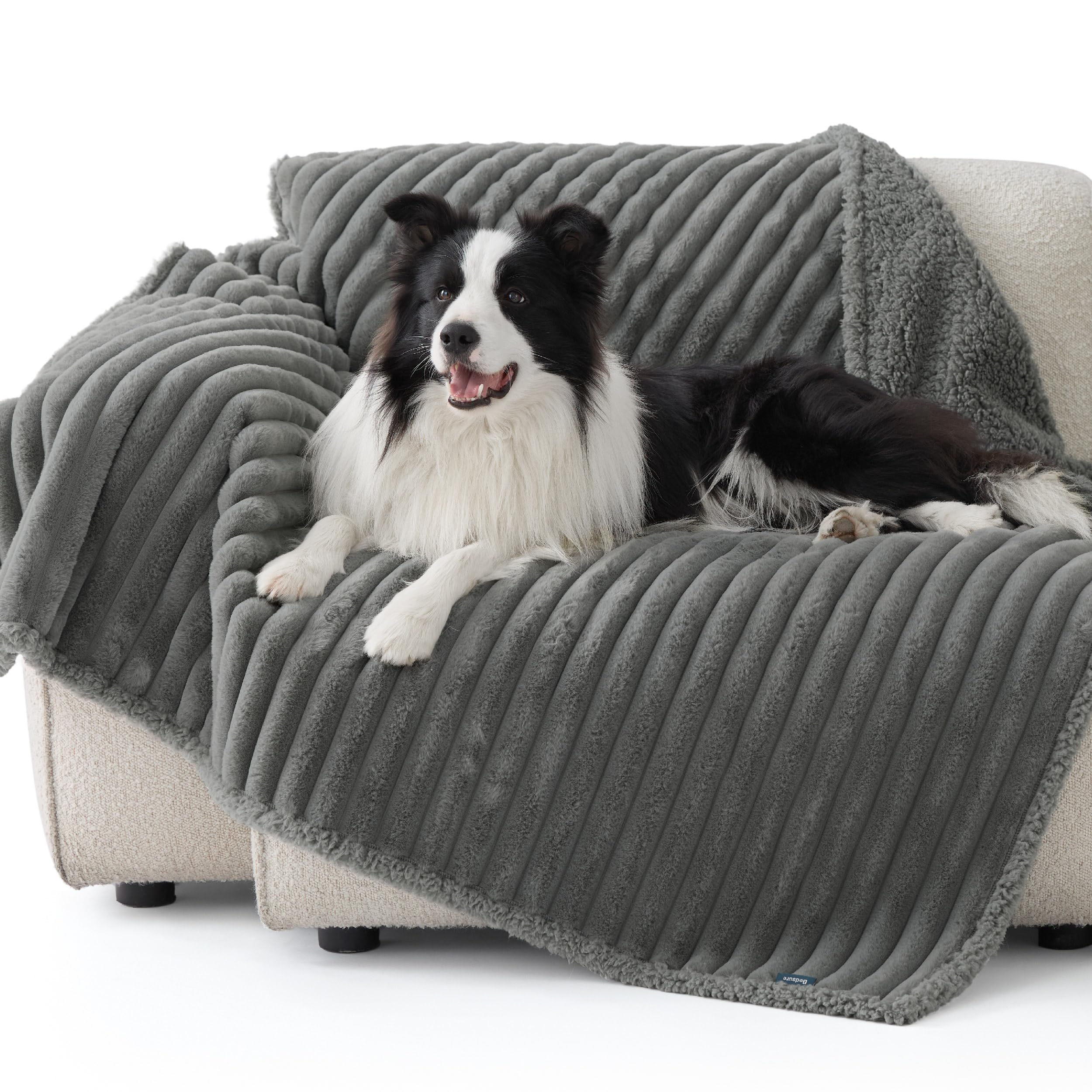 Bedsure large-dog blanket offers cozy warmth and couch protection.