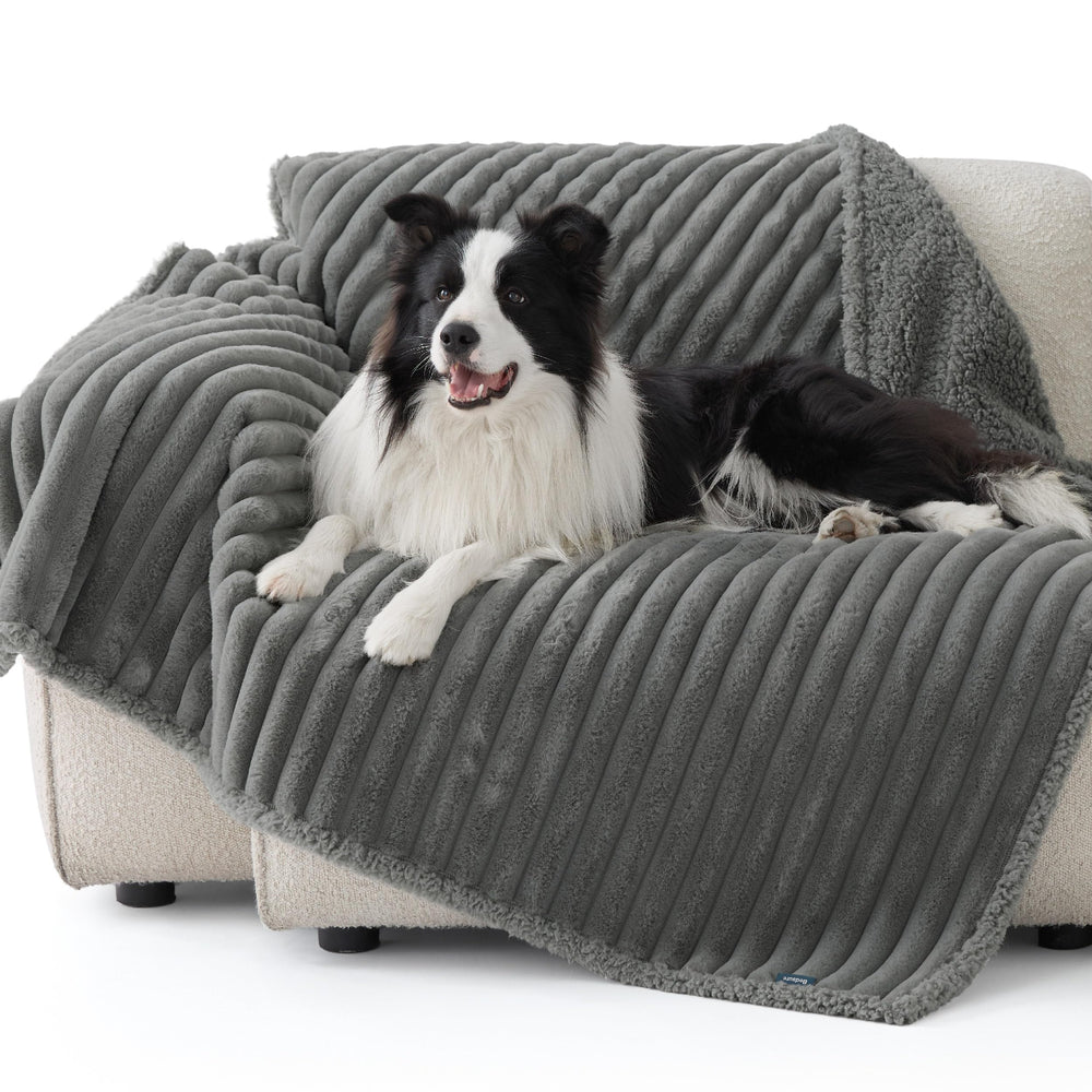 Bedsure large-dog blanket offers cozy warmth and couch protection.