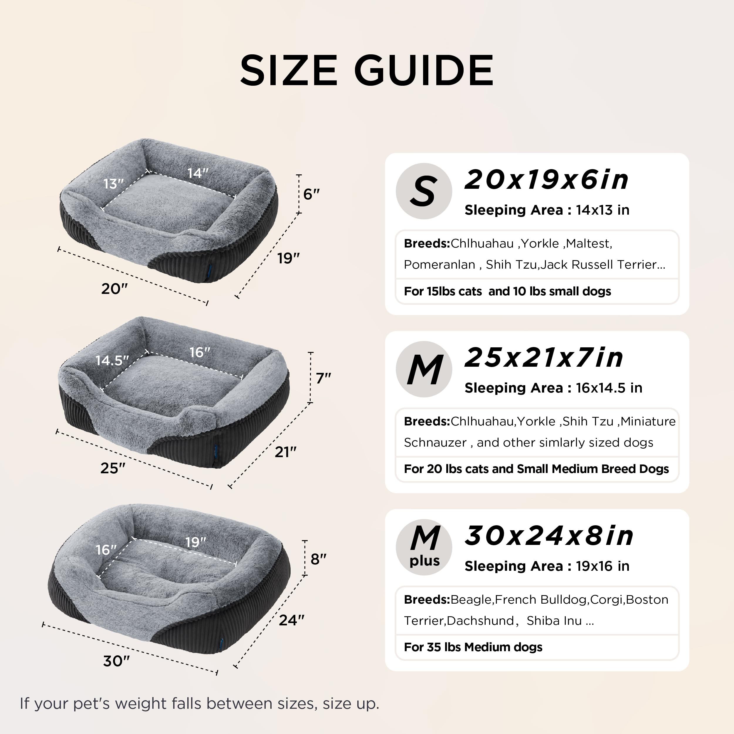 Bedsure Washable Dog Bed corduroy-fleece texture highlights gentle skin-friendly comfort