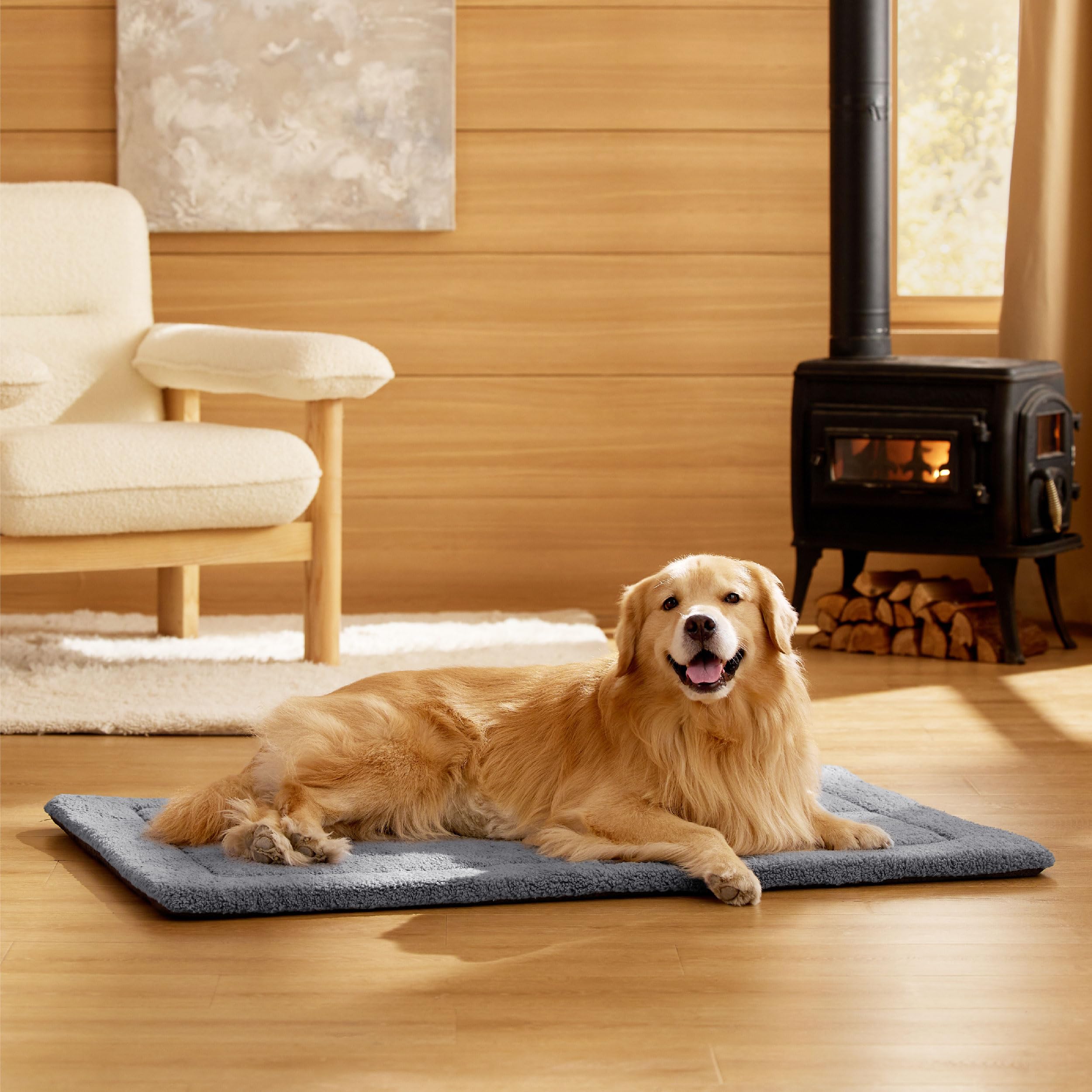 Bedsure flat pet mattress ideal for indoor lounging and travel