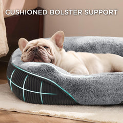 Bedsure Washable Dog Bed plush-fabric offers ultra-soft comfort for restful naps.