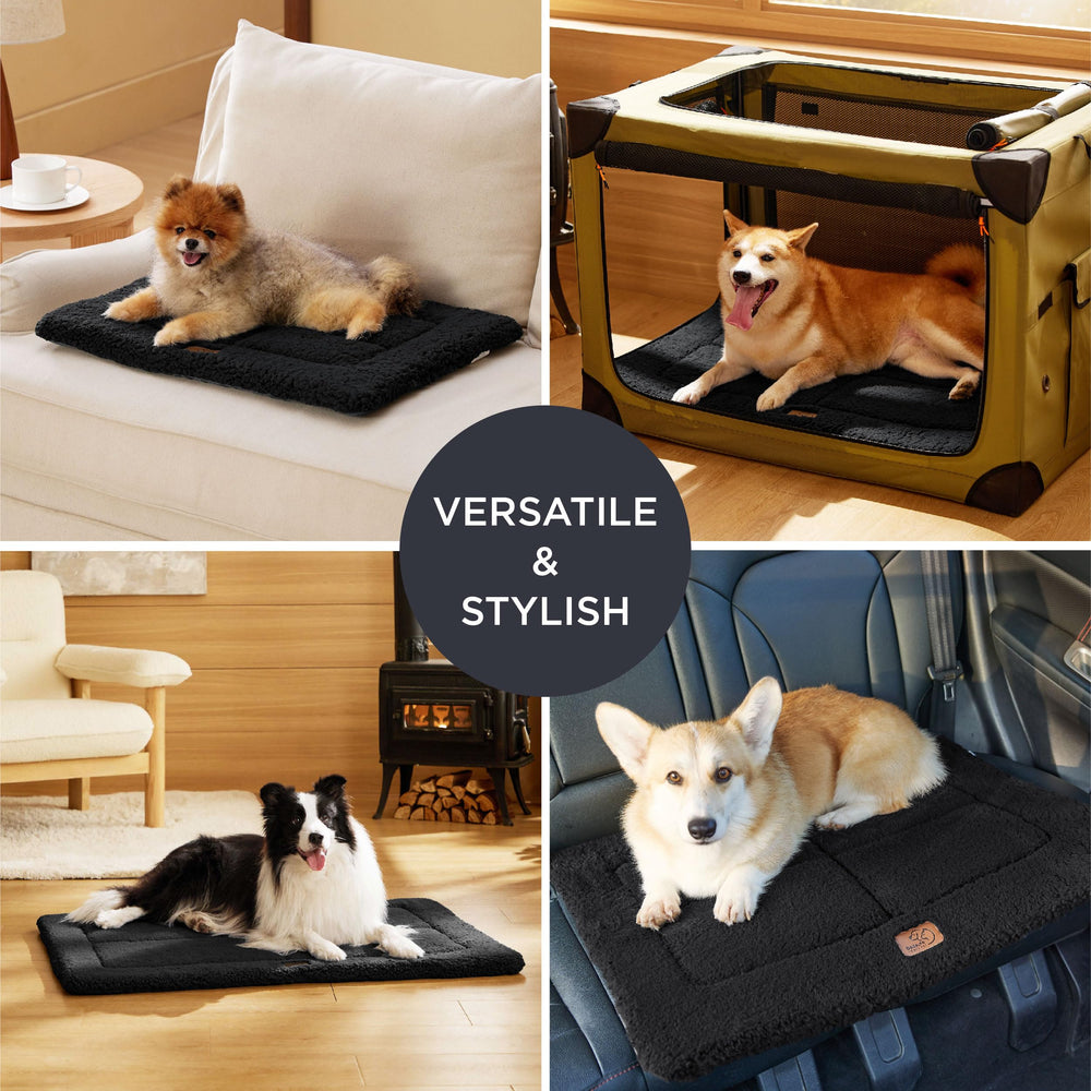  Bedsure crate-compatibility image demonstrates versatile fits in crates, carriers, and cars
