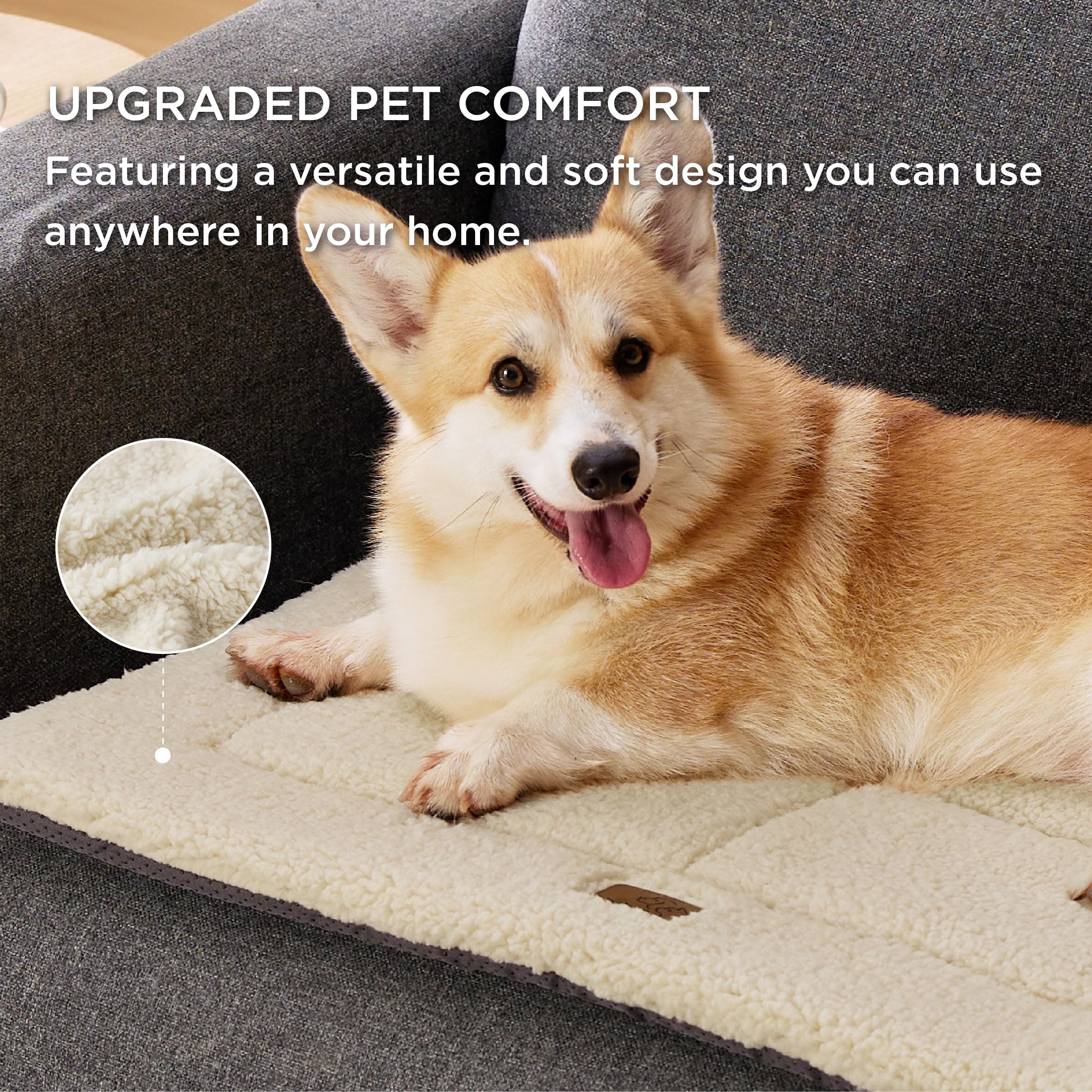 Bedsure washable dog crate bed features high-density foam for supportive rest