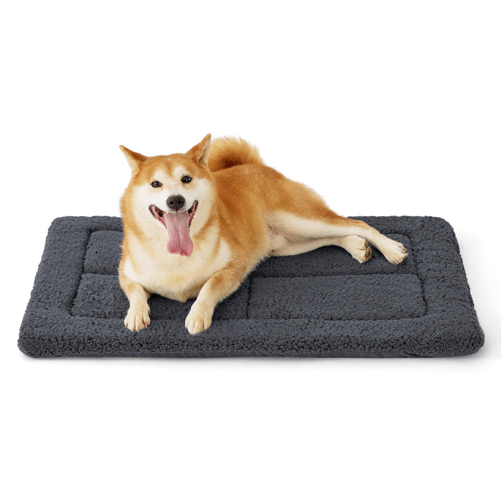 Bedsure washable dog crate bed inside crate offers cozy space for large dogs.
