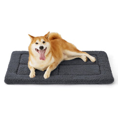 Bedsure washable dog crate bed inside crate offers cozy space for large dogs.