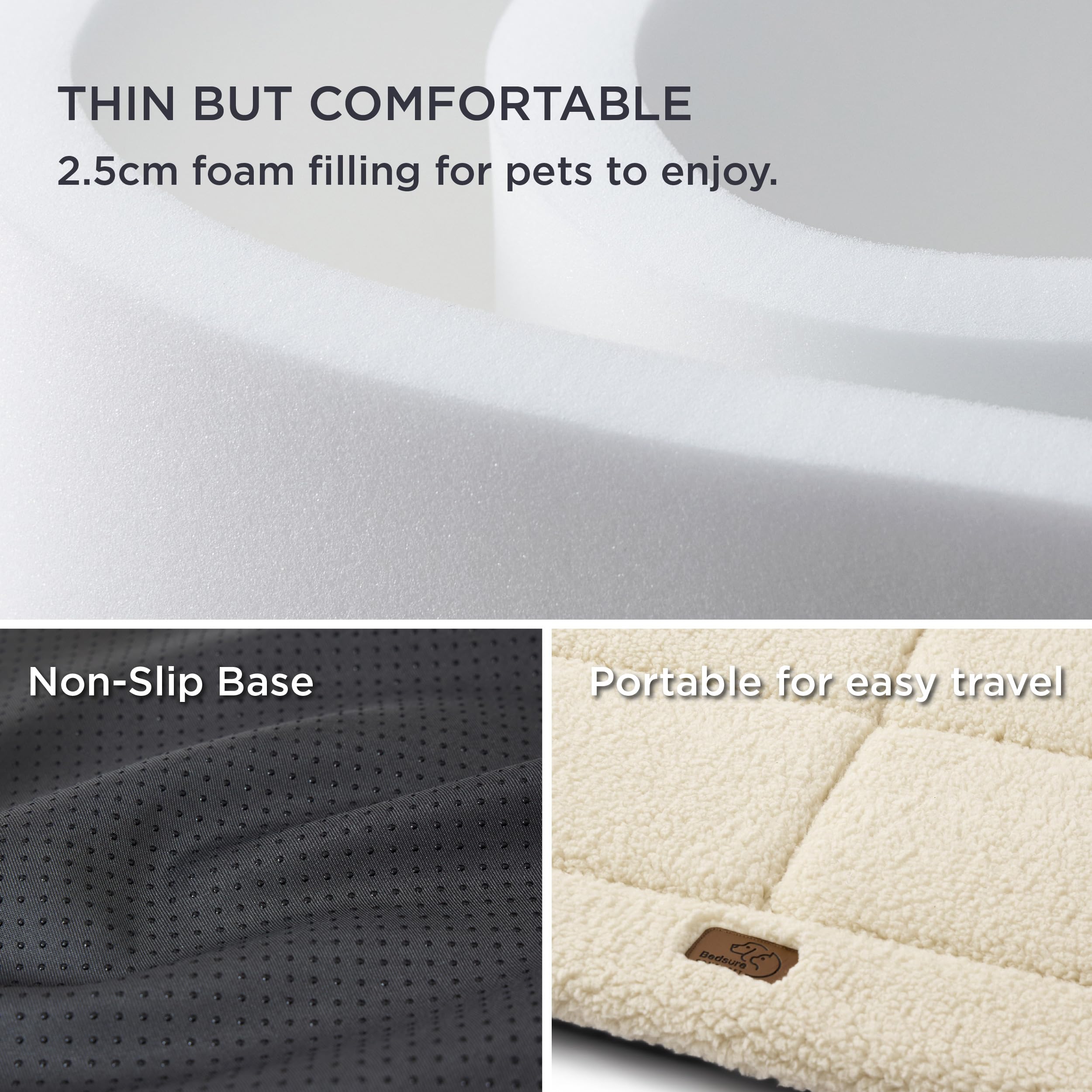 Bedsure washable dog crate bed available in seven sizes for a perfect fit