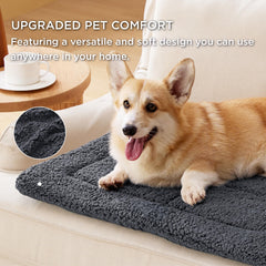 Bedsure washable dog crate bed soft foam floor provides plush support.