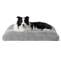 Bedsure washable large dog bed crate top view grey for cozy crate naps