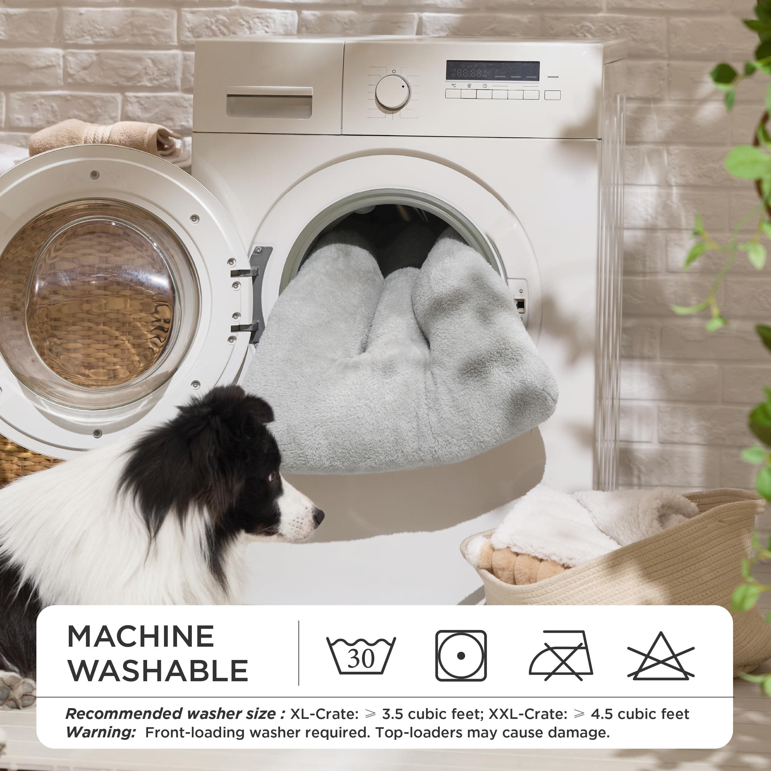 Bedsure Washable XL Dog Bed cotton polyfill fill provides supportive loft for comfortable resting.