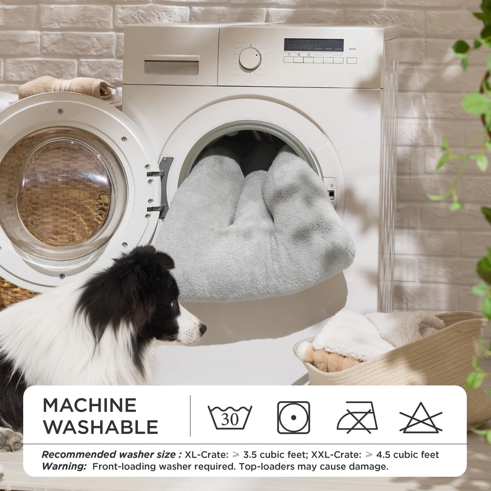 Bedsure Washable XL Dog Bed cotton polyfill fill provides supportive loft for comfortable resting.