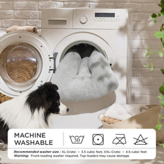 Bedsure Washable XL Dog Bed cotton polyfill fill provides supportive loft for comfortable resting.