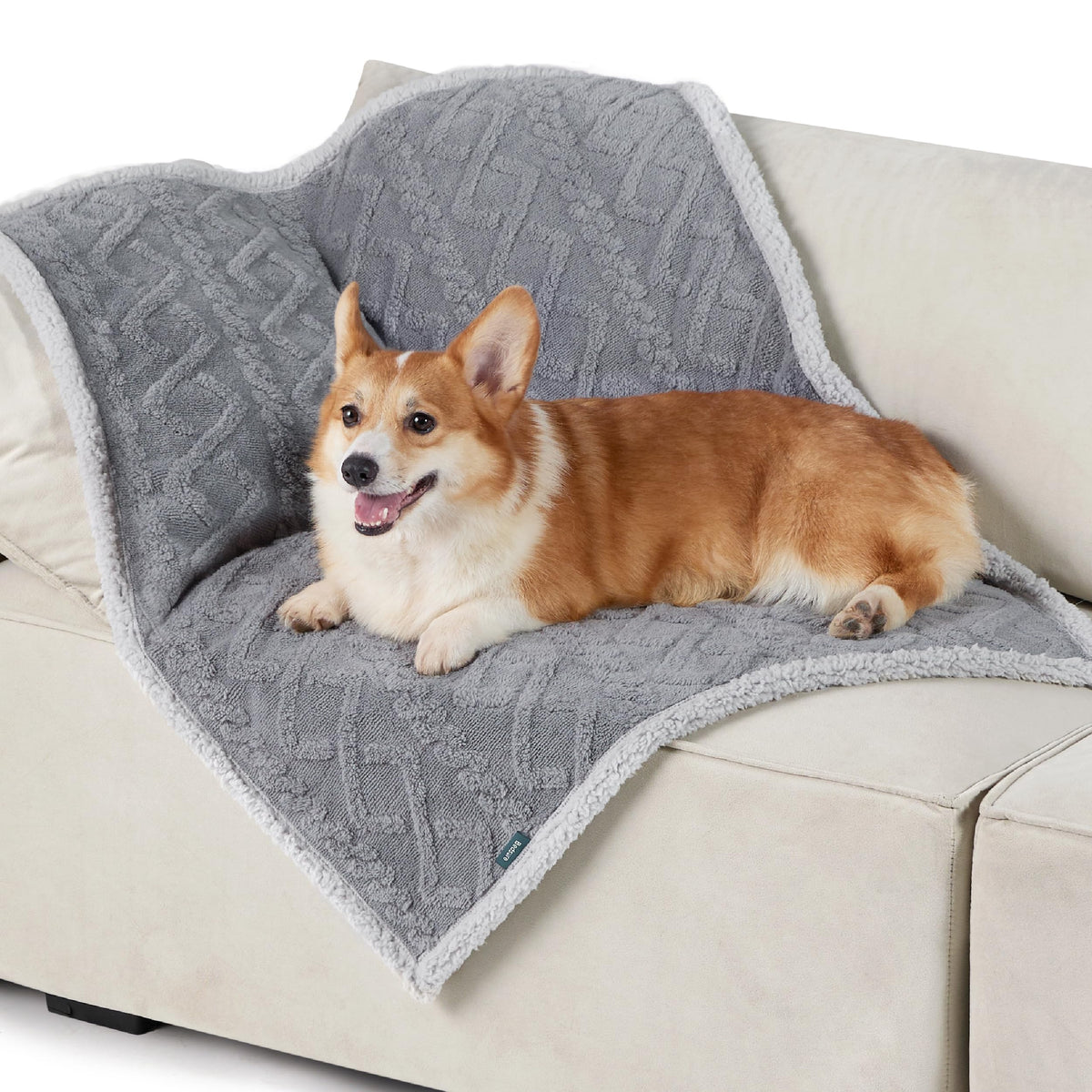 Bedsure waterproof dog blanket 30x40 grey shields furniture from spills.