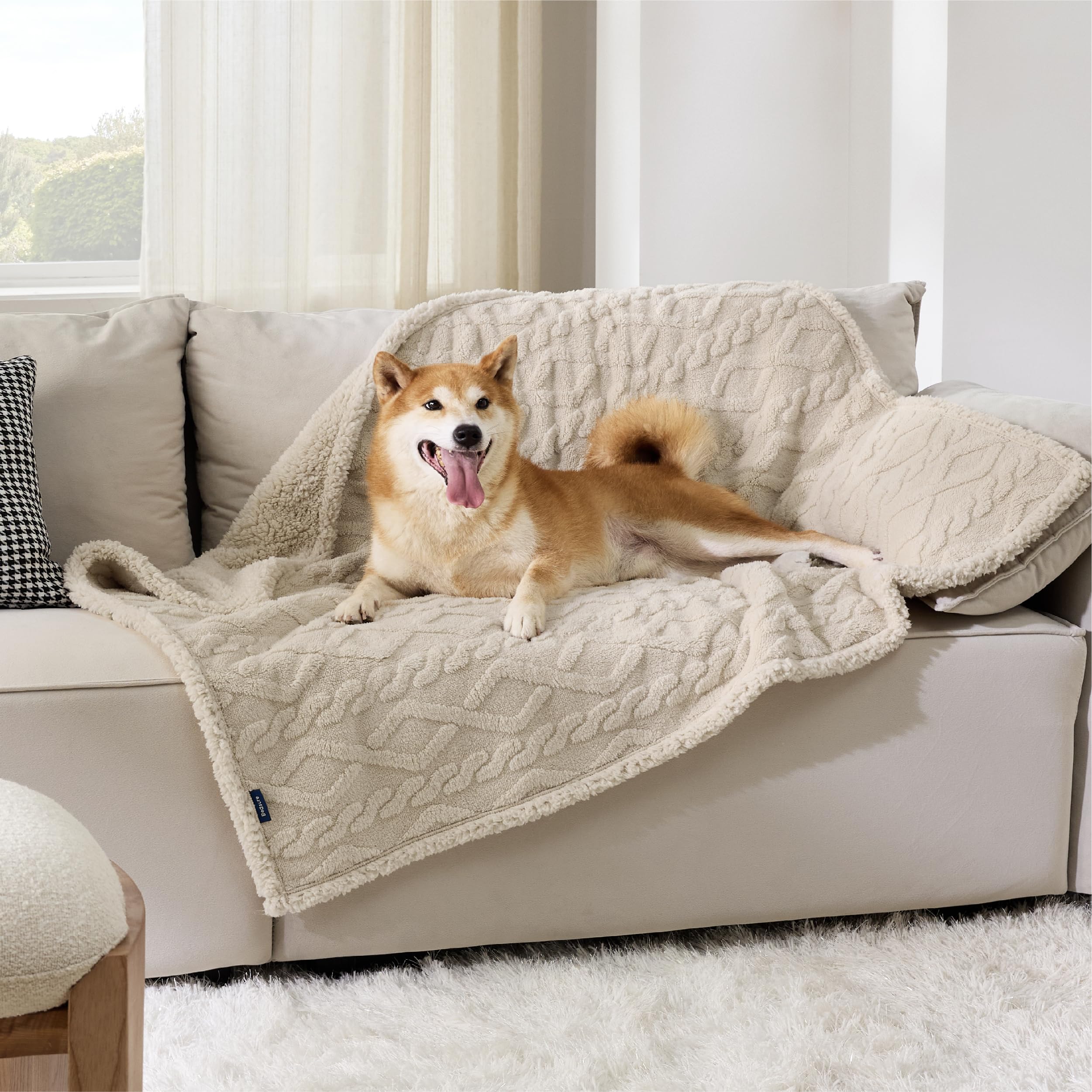 Bedsure waterproof dog blanket 40x50 cream protects furniture from spills and accidents