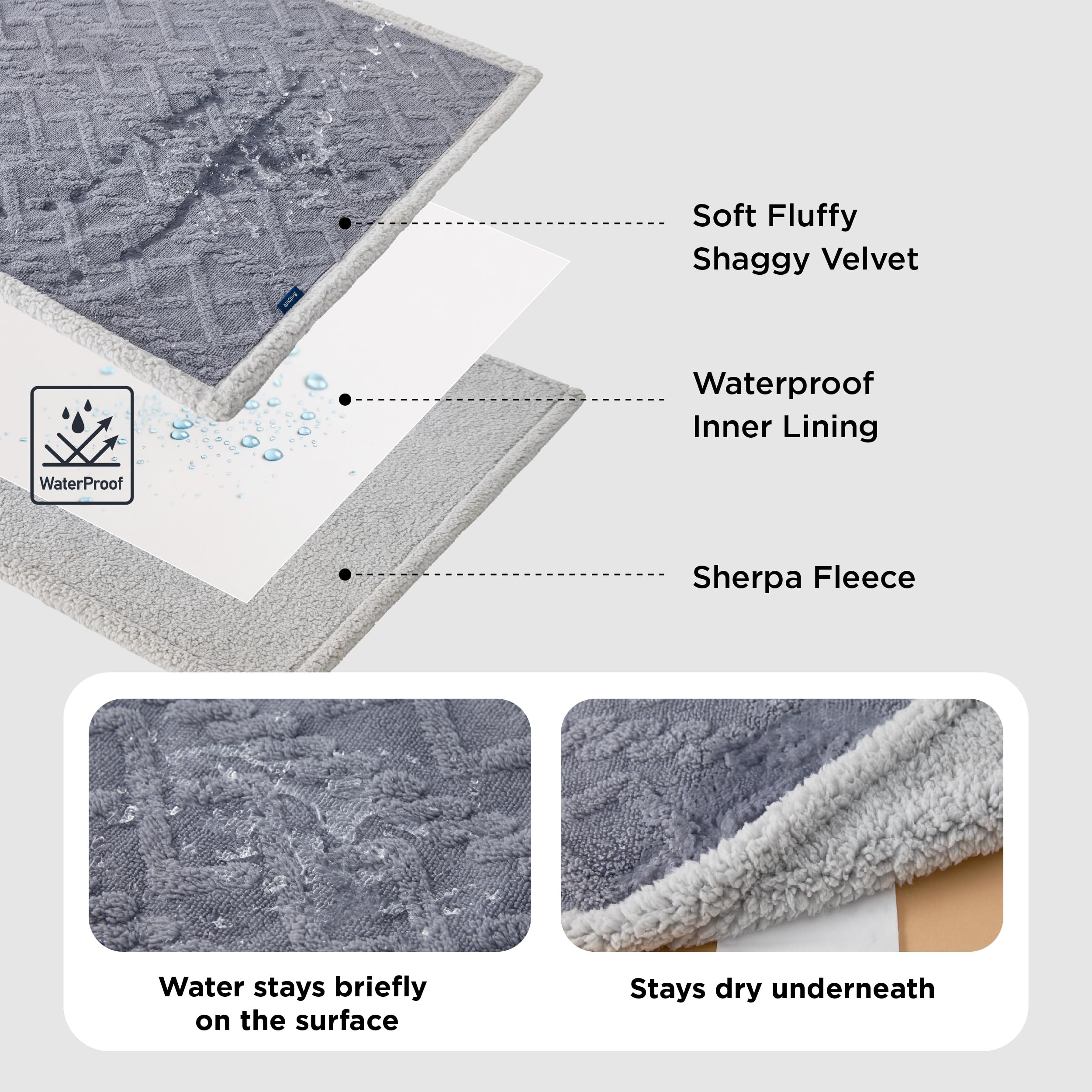 Bedsure 60x80 grey waterproof blanket showing couch protection in home