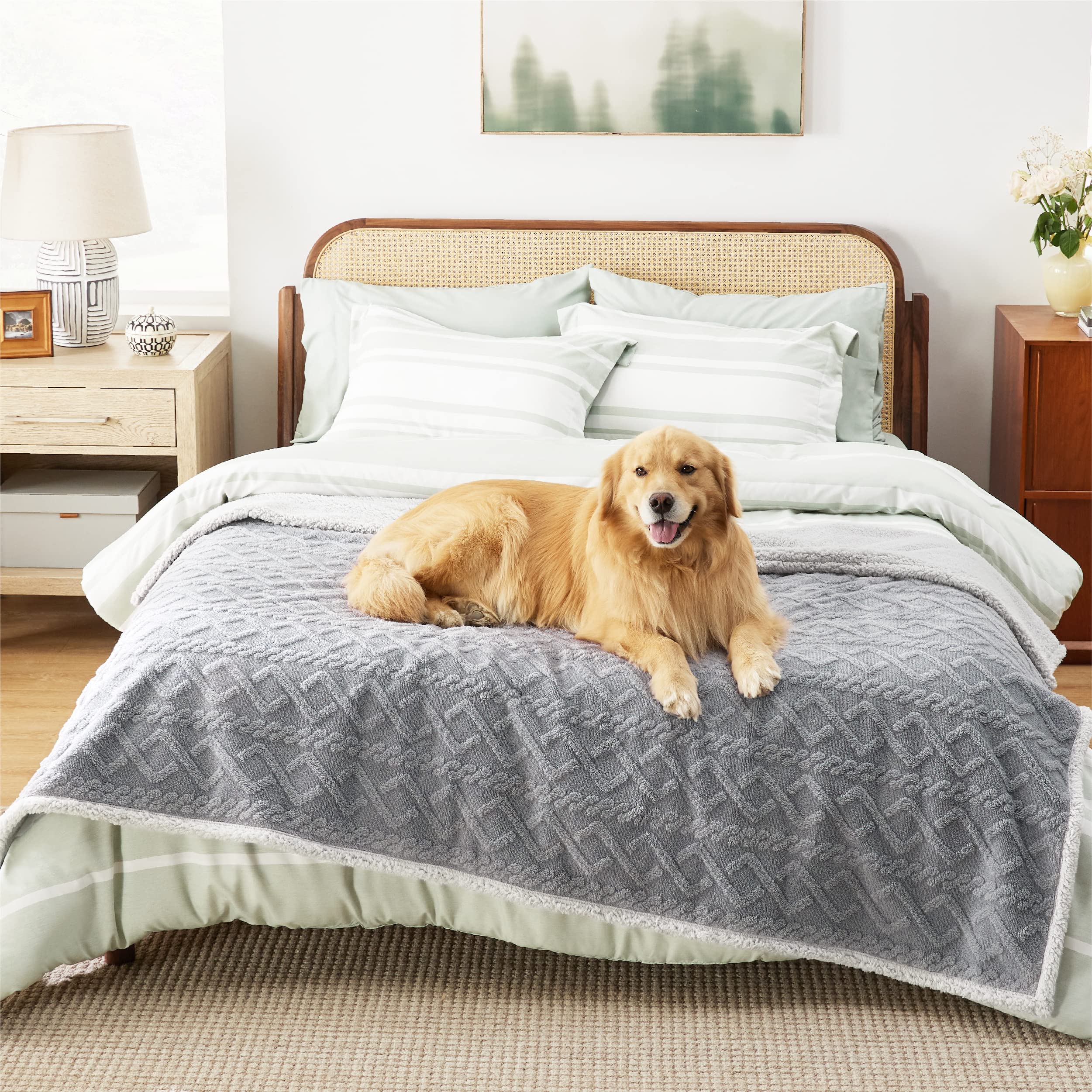 Bedsure waterproof-dog-blanket-bed protects furniture from spills and pet accidents