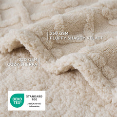 Bedsure cream sherpa side on waterproof blanket offers warm softness for pets