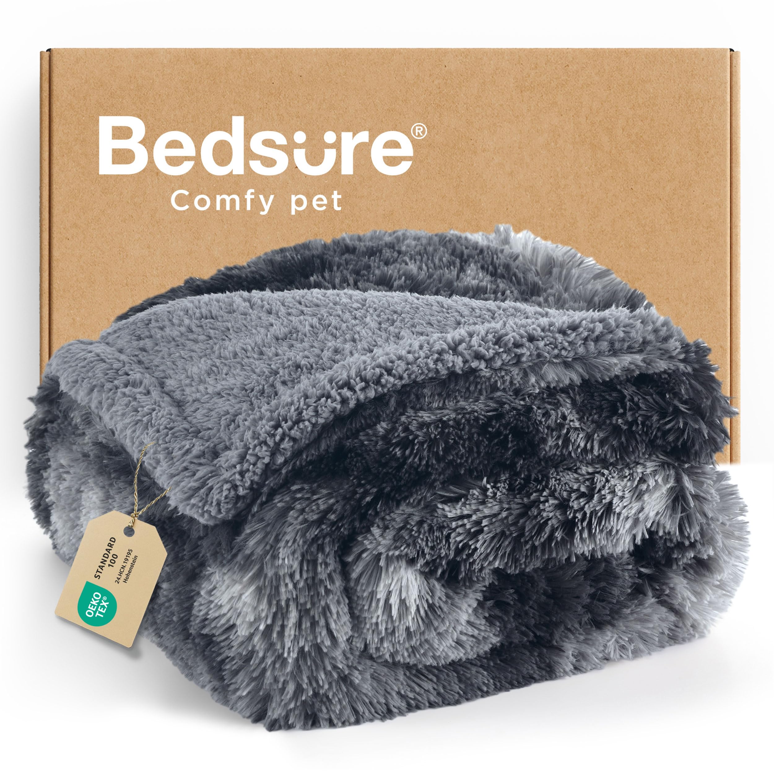 Bedsure waterproof dog blanket fleece closeup shows plush comfort and soft shielding