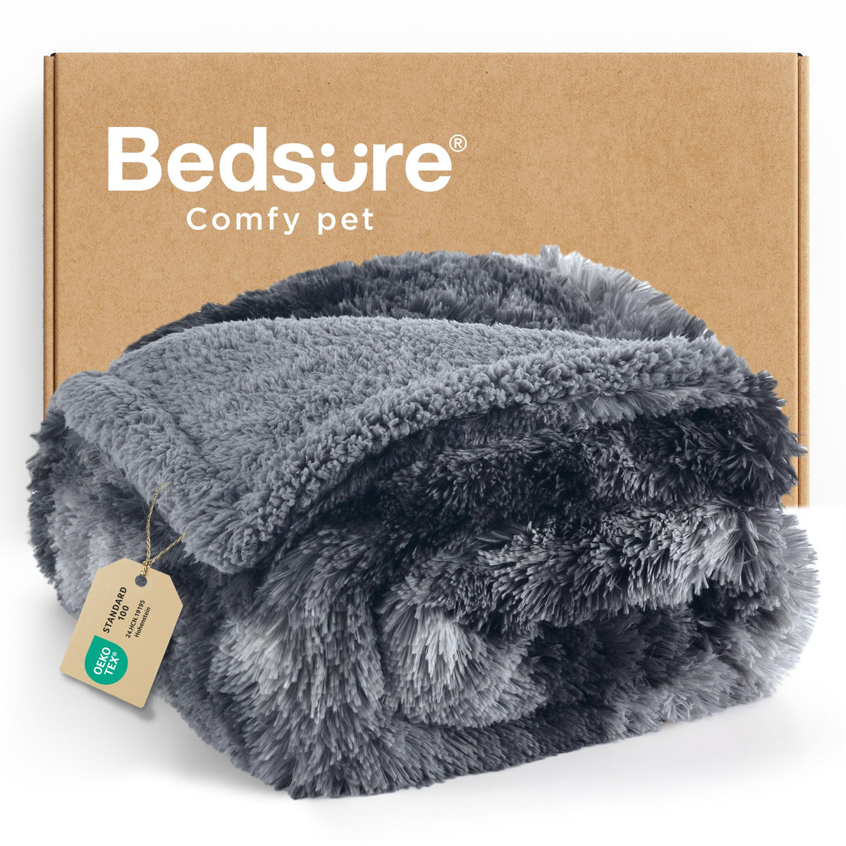 Bedsure waterproof dog blanket fleece closeup shows plush comfort and soft shielding