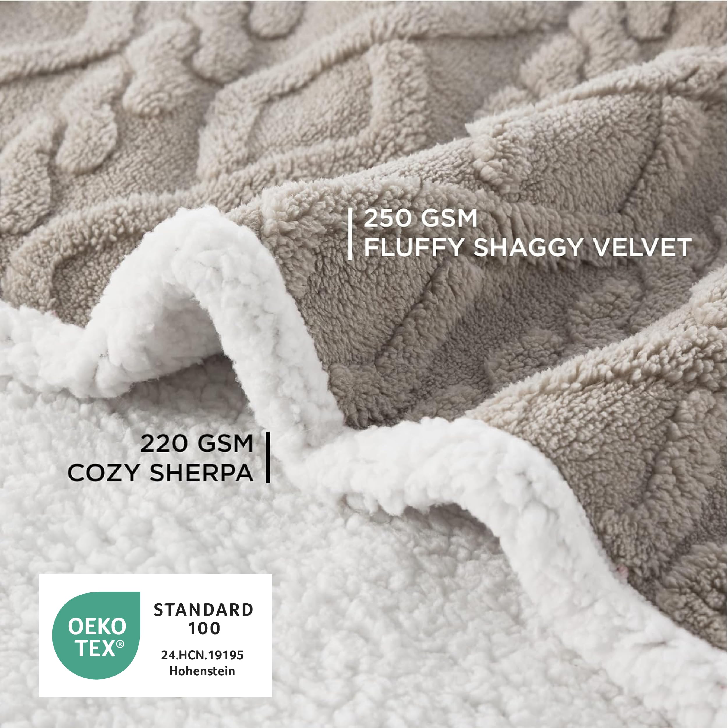 Bedsure waterproof dog blanket-reversible-texture showcases textured cable pattern and dual colors.