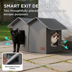 Bedsure weatherproof outdoor cat house suitable for indoor or semi-outdoor placement.