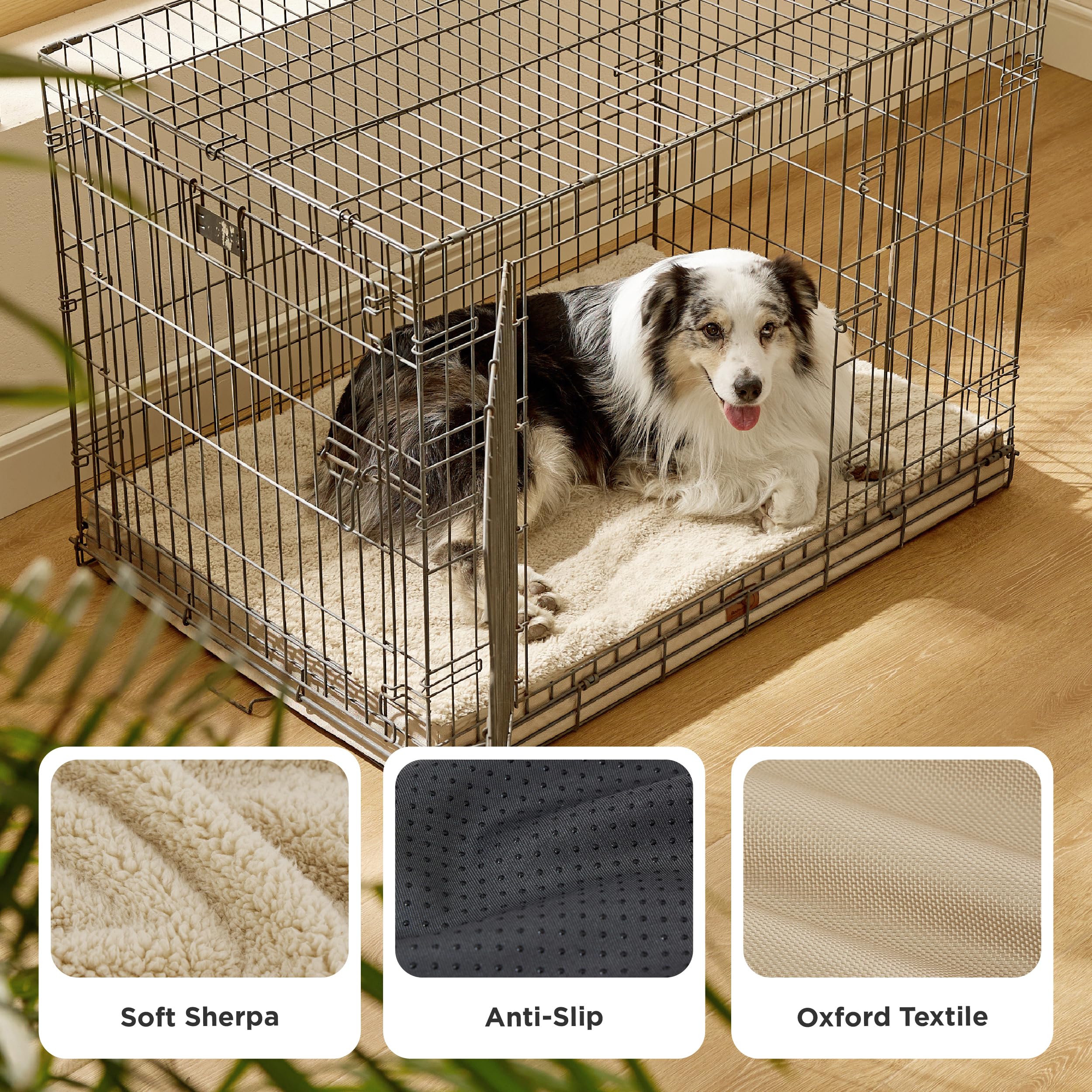Bedsure XL dog bed anti-slip base keeps bed secure on floors.