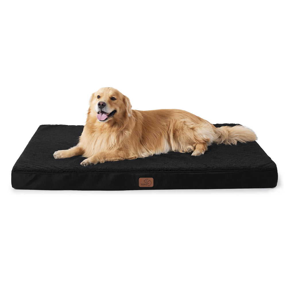 Bedsure XL dog bed removable cover close-up highlights easy washing and color retention.