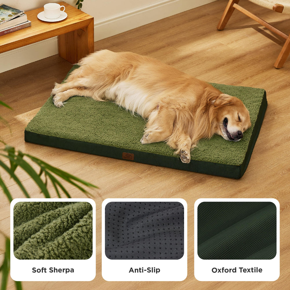 Bedsure XL dog bed sherpa fabric closeup conveys soft, cozy snuggle comfort.
