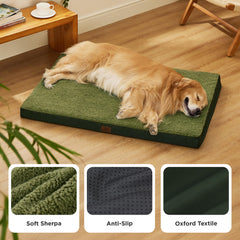 Bedsure XL dog bed sherpa fabric closeup conveys soft, cozy snuggle comfort.