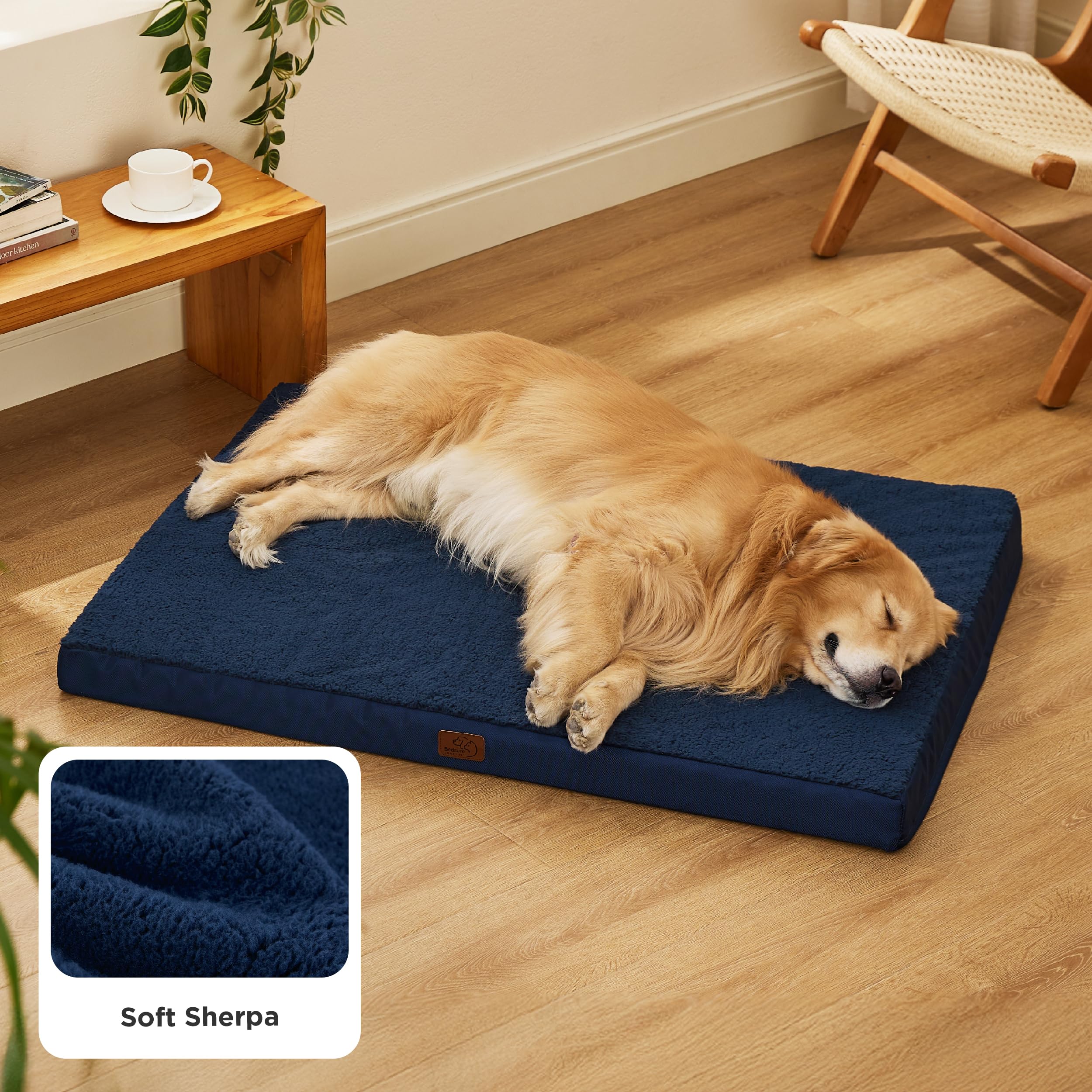 Bedsure XL dog bed sherpa-fabric emphasizes skin-friendly softness for cozy evenings