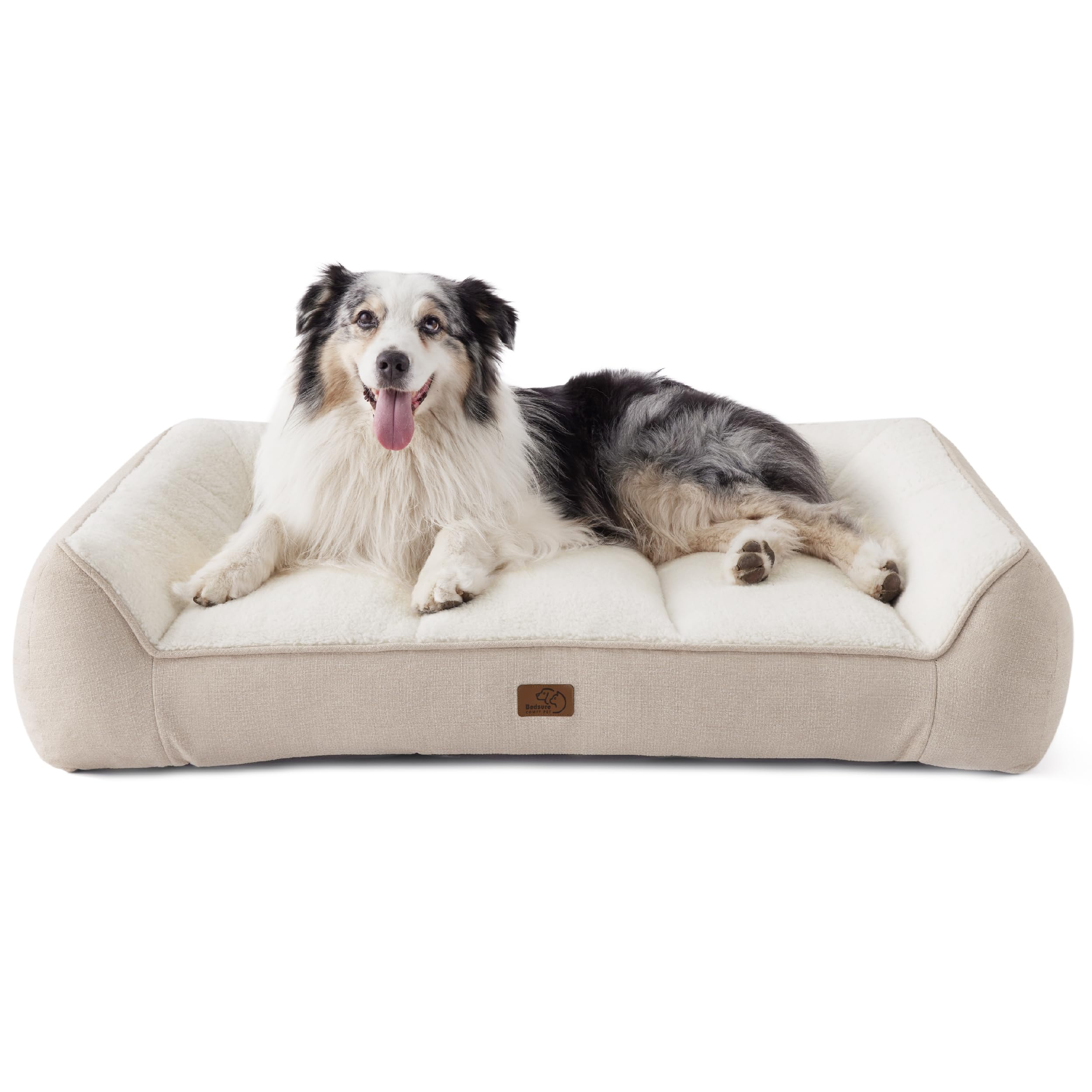 Bedsure XL orthopedic dog bed cover closeup showing plush softness and durability