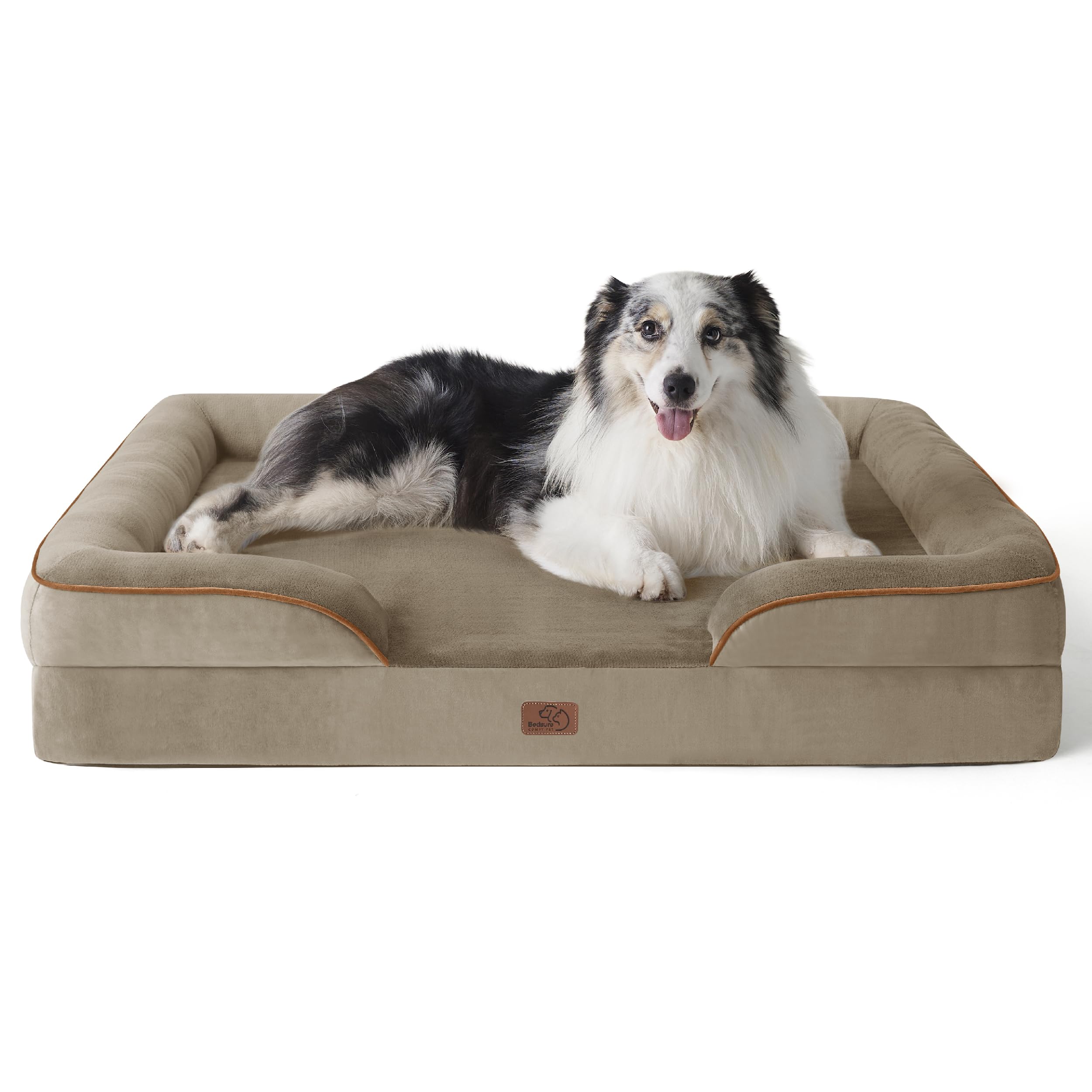 Bedsure XL orthopedic dog bed foam closeup showing supportive structure for joints