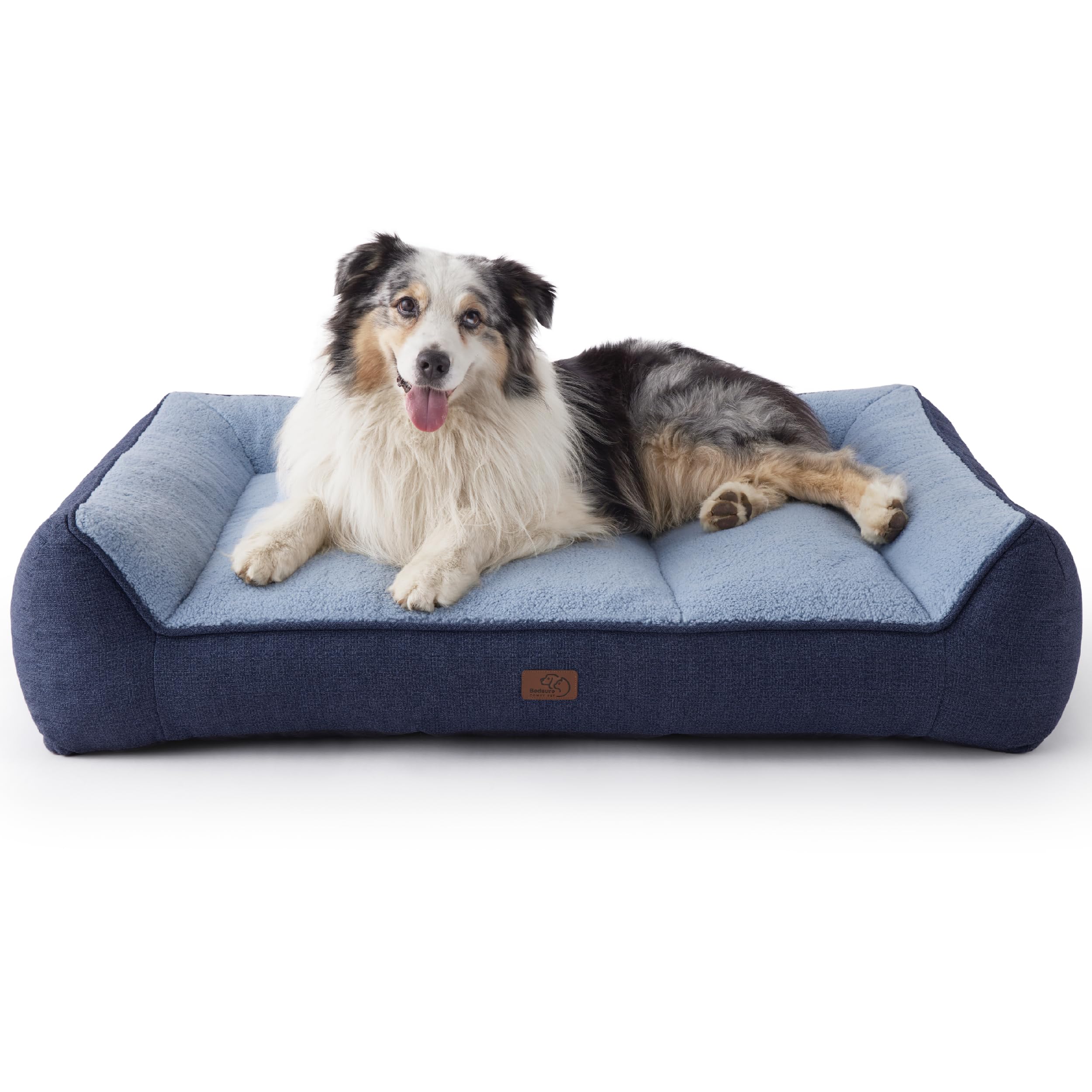 Bedsure XL orthopedic dog bed left view shows sturdy build for large dogs