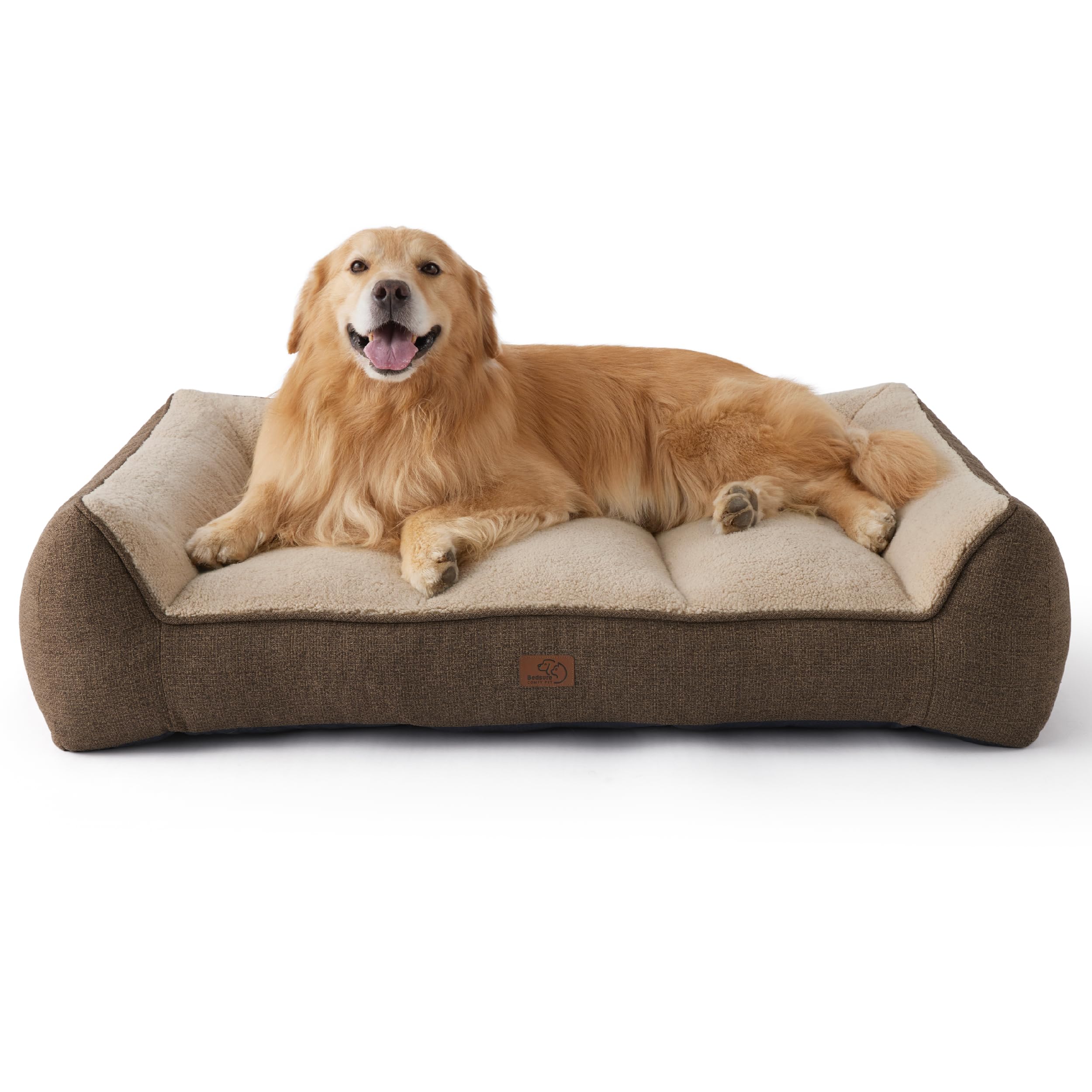 Bedsure XL Plus orthopedic dog bed front view showing thick support for large dogs