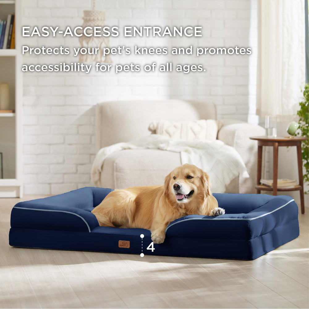 Bedsure XL Plus orthopedic dog bed nonskid bottom focus reduces slips during play