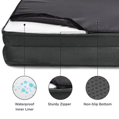 Bedsure dog bed waterproof liner protects foam from spills, aiding easy cleanup.