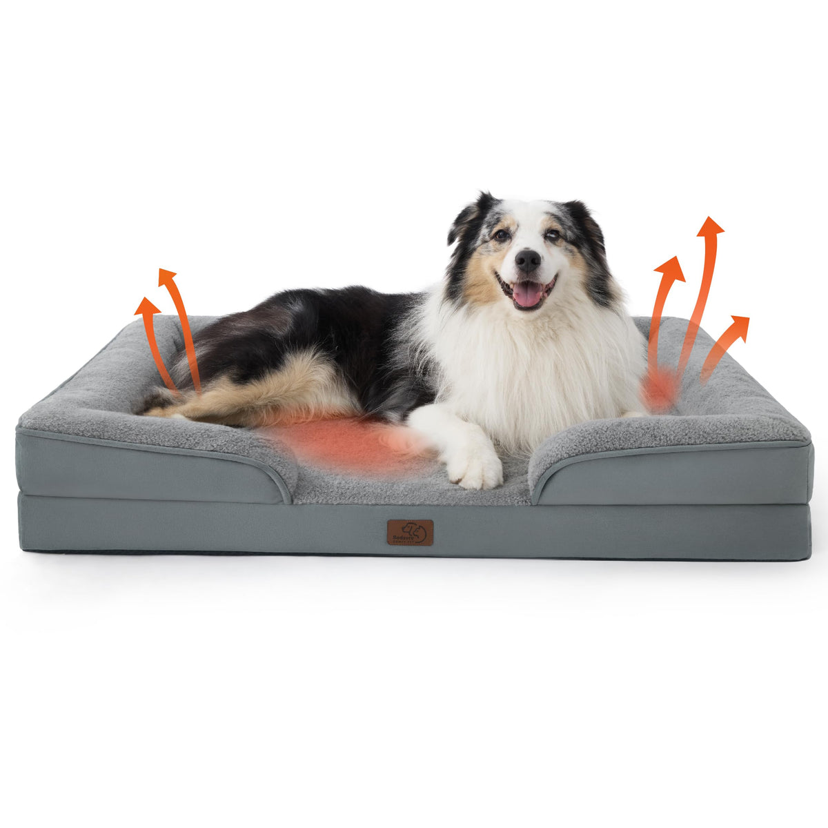 Bedsure XL self-warming orthopedic dog bed front view showing warmth and stability for large dogs.
