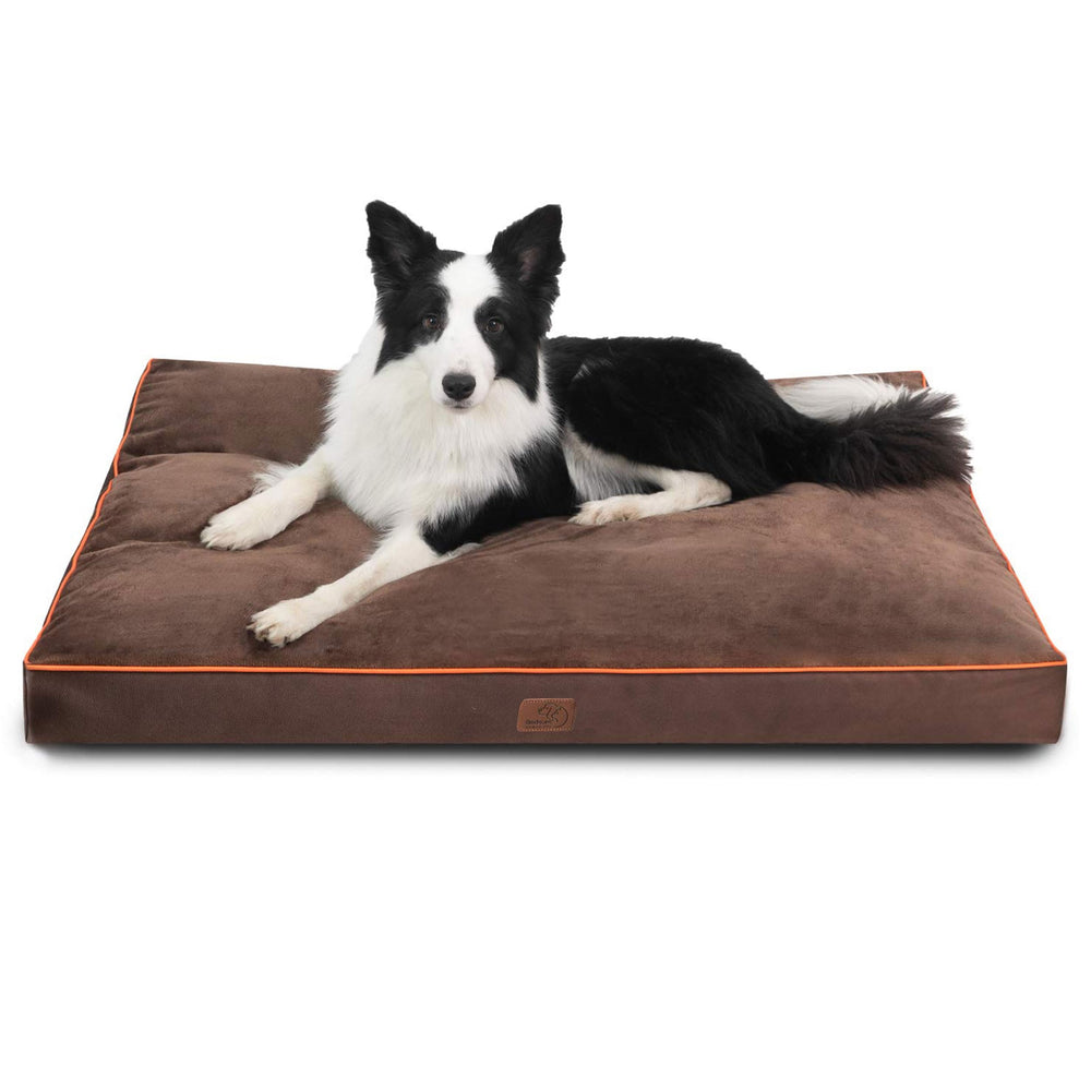 Bedsure XL washable dog bed brown close-up showing plush surface for cozy naps
