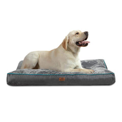 Bedsure XL washable dog bed grey cover close-up showing soft plush texture for cozy naps